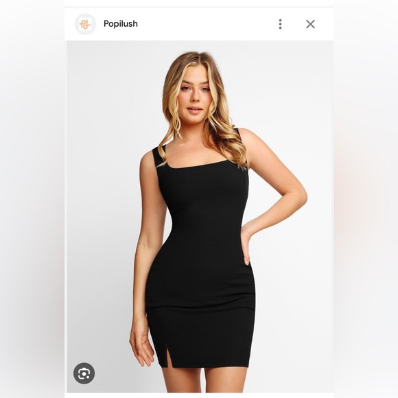 Popilush wide strap black mini lounge dress - Picture 1 of 1